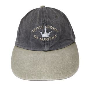 Triple Crown Of Surfing Slideback Hat Gray One Size Leather Strap